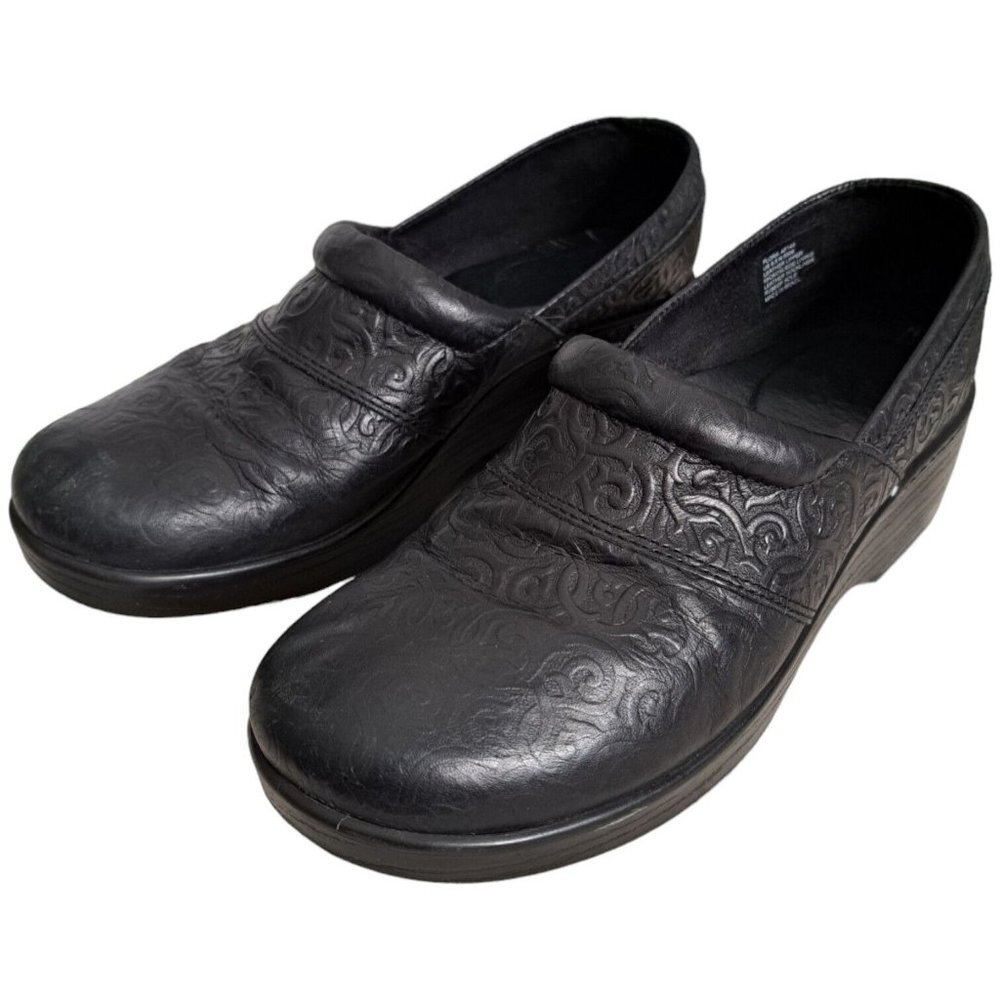 Abeo  'Flora'  Black Leather Professional Clogs Comfort Size‎ 8.5 N